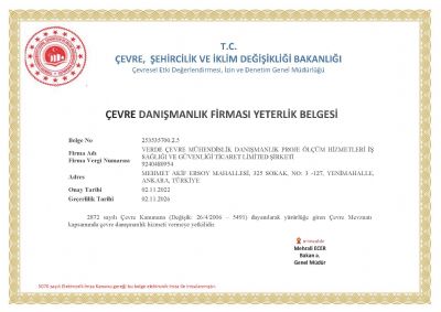 Çevre Danışmanlık/Çevre Görevlisi